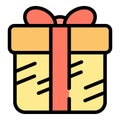 Greeting gift box icon vector flat Royalty Free Stock Photo