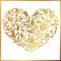 Greeting gold heart elements for design. Vector illustration.