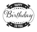 Greeting happy birthday sticker, anniversary or birth celebration Royalty Free Stock Photo