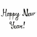 Greeting HAppy New year isolated on white background. Hand written wish lettering in sketch style. Merry christmas. 2021 design. Royalty Free Stock Photo