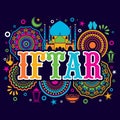 Greeting or Invitation Card for Iftar Party. Royalty Free Stock Photo