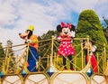 Greeting Parade at Tokyo Disneyland with Micky Mouse, Minnie Mouse and Goofy