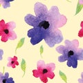 Greeting pattern watercolor flowers Royalty Free Stock Photo