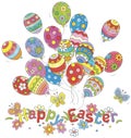 Easter card with festively decorated balloons