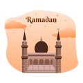 Greeting Ramadan. Mosque vector. Muslim mosque. Design for feed,story,prints and etc