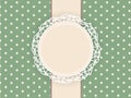 Greeting retro background with frame and polka dots. Invitation card Royalty Free Stock Photo