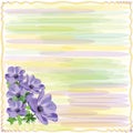 Greeting striped floral card with anemone