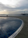 Greeting to the Sun Pozdrav suncu monument at the Adriatic Sea waterfront in Zadar, Croatia Royalty Free Stock Photo