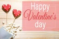 Greeting Valentine card. Postcard Happy Valentine`s Day for mailing, blog posting, printing and promotions. Cover Royalty Free Stock Photo