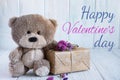 Greeting Valentine card. Postcard Happy Valentine`s Day for mailing, blog posting, printing and promotions. Cover Royalty Free Stock Photo