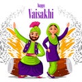 Greetings background for Punjabi New Year festival Vaisakhi celebrated in Punjab India