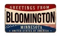 Greetings from Bloomington vintage rusty metal sign