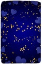 Greetings card background stars hearts