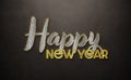 2024 greetings card with golden diamond effect. Shiny gold Happy New Year text. 3D rendering