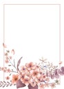 Greetings card with pink and floral theme