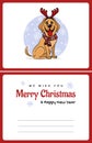 Greetings card We wish You a Marry Christmas and Happy New Year, funny Labrador