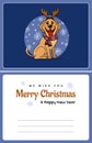 Greetings card We wish You a Marry Christmas and Happy New Year, funny Labrador