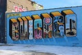 Greetings from Chicago Mural in Winter in Chicago Illinois USA