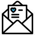 Greetings, heart fill vector icon which can easily modify or edit