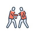 Color illustration icon for Greetings, handshake and partner