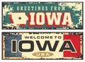 Greetings from Iowa retro metal sign board