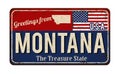 Greetings from Montana vintage rusty metal sign