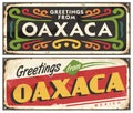 Greetings from Oaxaca Mexico retro signs set