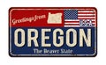 Greetings from Oregon vintage rusty metal sign