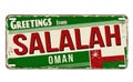 Greetings from Salalah vintage rusty metal sign