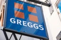 Greggs Bakers Takeaway Food Shop Signage And Logo With No People