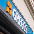 Greggs Bakers Takeaway Food Shop Signage And Logo With No People