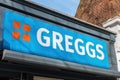 Greggs bakery store sign and logo. London, UK.