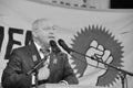 Gregor Gysi, Member of the German Federal Parliament, speaking in front of swiss union demonstrators at national day Royalty Free Stock Photo