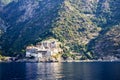 Gregoriou monastery, holy Mount Athos Royalty Free Stock Photo