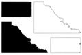 Gregory and Edmunds County, State of South Dakota U.S. county, United States of America, USA, U.S., US map vector illustration,