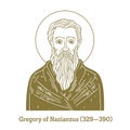 Gregory of Nazianzus 329-390 was a 4th-century Archbishop of Constantinople, and theologian. As a classically trained orator Royalty Free Stock Photo