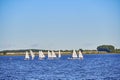 View to sailing boats at the Greifswalder Bodden at the Baltic Sea