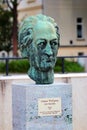 Greiz, Germany - June 9, 2023: Monument to Johann Wolfgang von Goethe, a German playwright, poet, and novelist. Located near