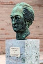 Greiz, Germany - June 9, 2023: Monument to Johann Wolfgang von Goethe, a German playwright, poet, and novelist. Located near