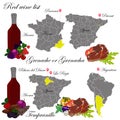 Grenache or Garnacha and Tempranillo. The wine list. Royalty Free Stock Photo