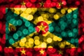 Grenada abstract blurry bokeh flag. Christmas, New Year and National day concept flag