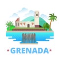 Grenada country design template Flat cartoon style