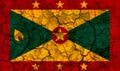 grenada country flag painted on a cracked grungy wall