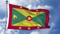 Grenada Flag in a Blue Sky