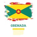 Grenada Flag with Brush Strokes. Independence Day