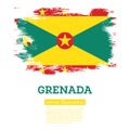 Grenada Flag with Brush Strokes. Independence Day Royalty Free Stock Photo