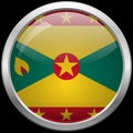 Grenada flag glass button vector illustration
