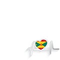 Grenada flag heart shaped isolated on white Royalty Free Stock Photo