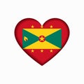 Grenada flag heart-shaped sign. Vector illustration.
