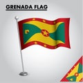 GRENADA flag National flag of GRENADA on a pole